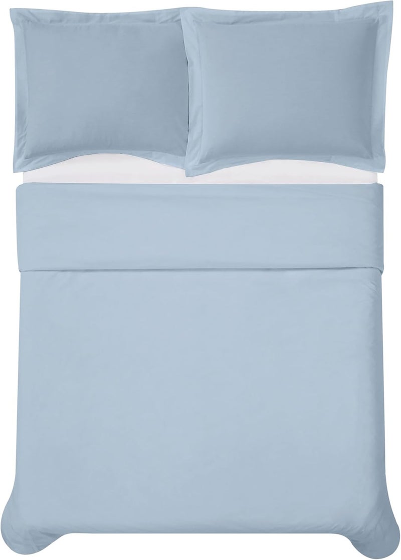 Cannon طقم لحاف كامل/كوين من كانون 3 قطع بلون أزرق فاتح من القطن البيركالي - Image 5