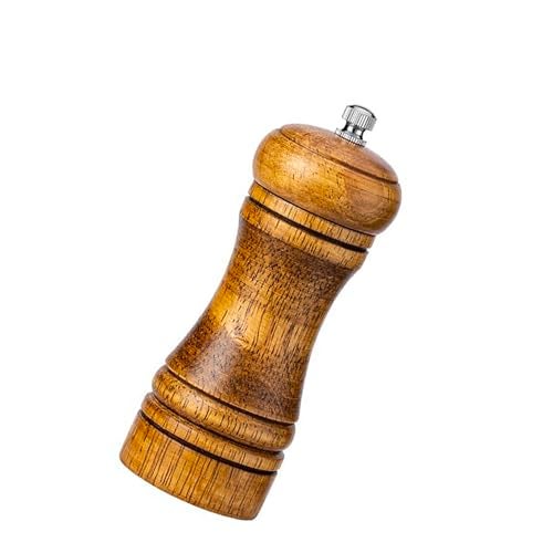 Pepper Grinder Salt Grinder Wooden Pepper Mill Grinder wAdjustable Coarse 5 inch Tall Wood Refillable Manual Pepper Grinder Mill Peppermill for Black Peppercorn Easy Clean