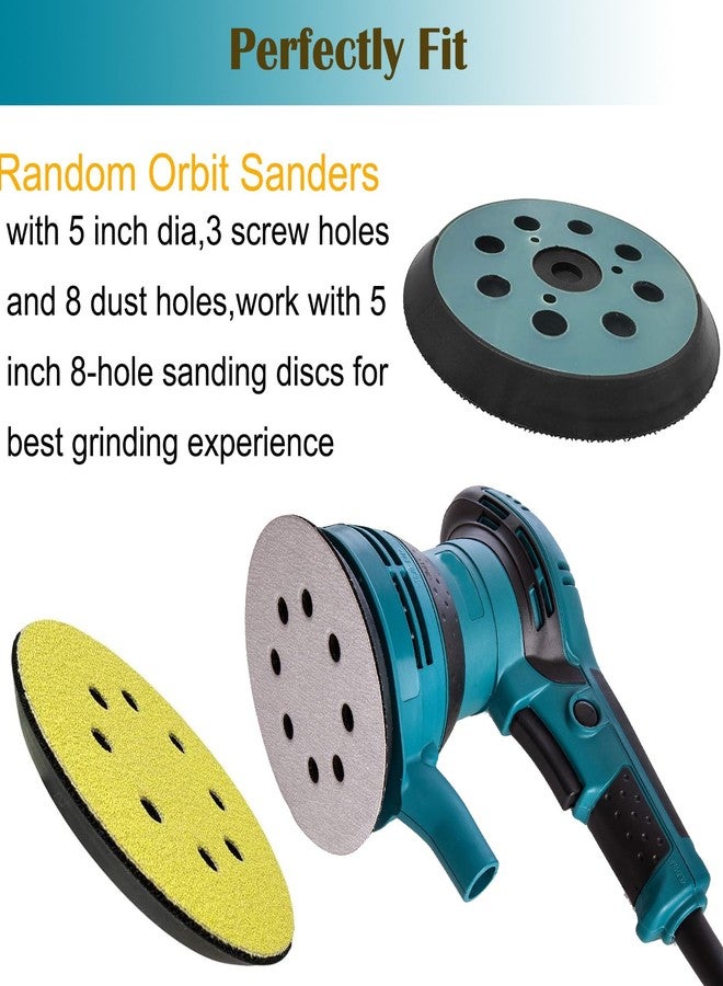 Tockrop 2 Pack 5 Inch 8 Hole Replacement Sander Pad for Makita Sander - 5" Hook and Loop Sanding Pad for Makita BO5010, BO5030/K, BO5031K, BO5041K, XOB01Z Random Orbit Sander - Image 5