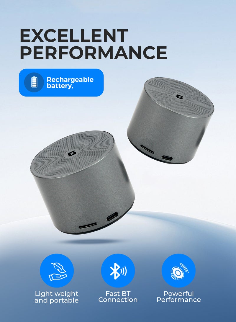 GEEPAS Mini Portable Bluetooth Speaker with 3D Stereo Sound | 5-Hour Playtime, Type-C Charging, Compact Design | Wireless Speaker for Travel, Home, and Outdoor Use | GMS11197 multicolour - Image 2