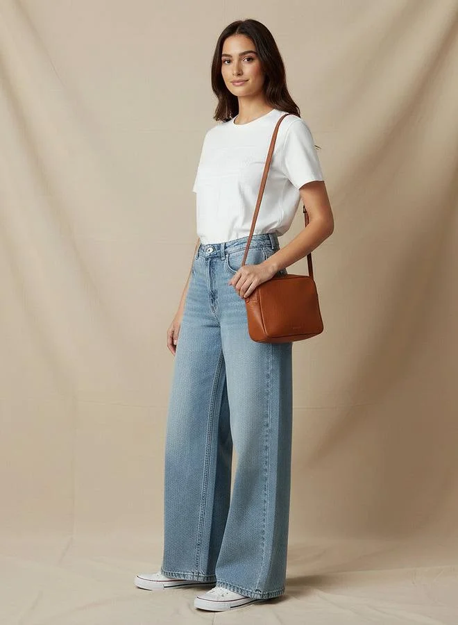 لي كوبر Lee Cooper Wide Leg Flexi Waist Jeans