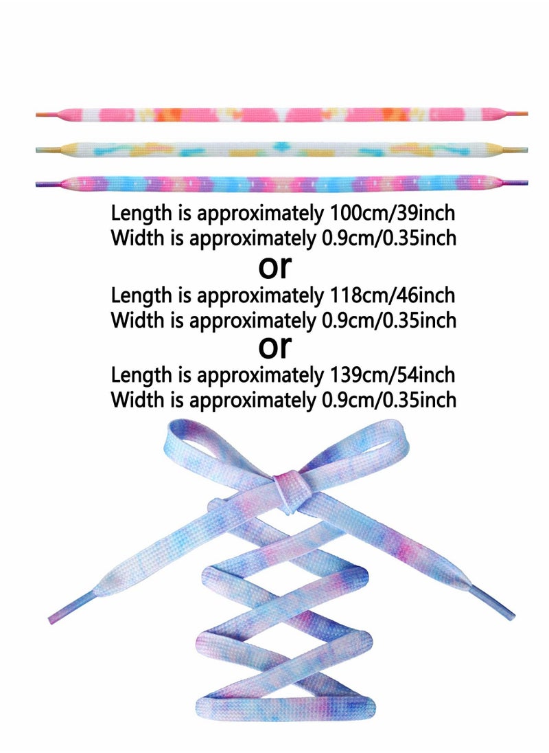 Excefore - Tie Dye Shoelaces, 9 Pairs Gradient Colors Shoe Laces in for Air Force 1 AJ 1 - Image 1
