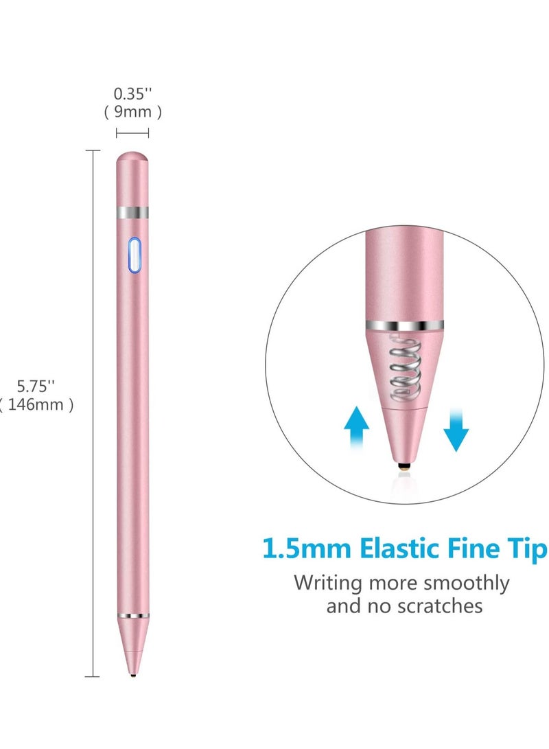 Stylus Pen for iPad - Rechargeable 1.5mm Fine Point High Sensitivity Digital Pencil for Drawing and Writing, Compatible with Phone/iPad/iPad Pro/Samsung Android and Other Touch Screen Devices - Image 2
