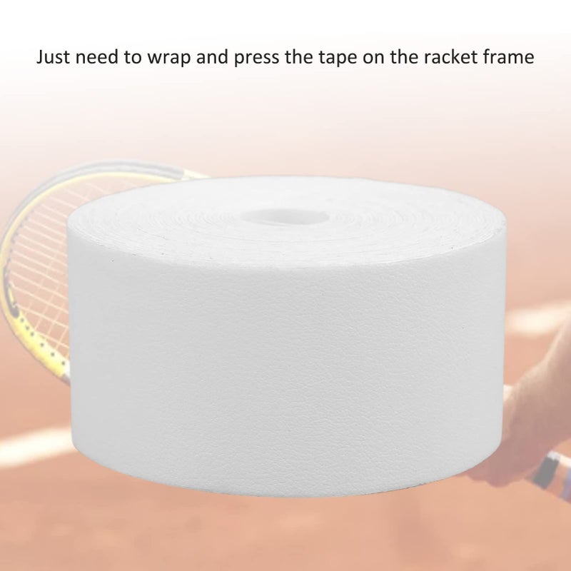 Widened Tennis Racket Tape 5m PU Head Guard For Badminton Squash Racquet Frame Protection White - Image 4