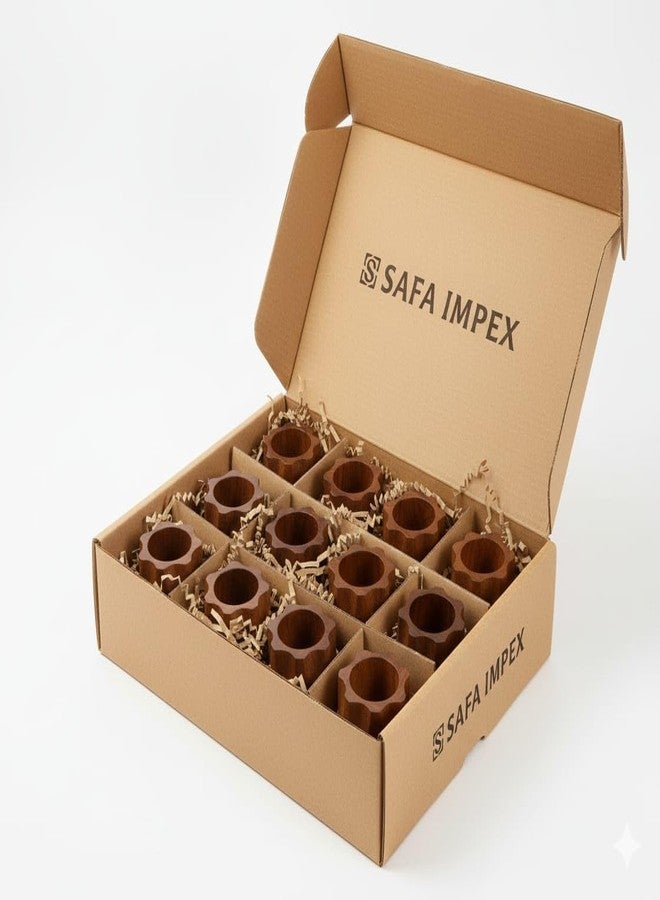 SHAFA IMPEX Napkin Rings Set of 12 for Dinner Parties, Weddings Receptions, Family Gatherings, or Everyday Use - Set Your Style with Daily Use Table Décor Accessories Cherry Wood - Image 3