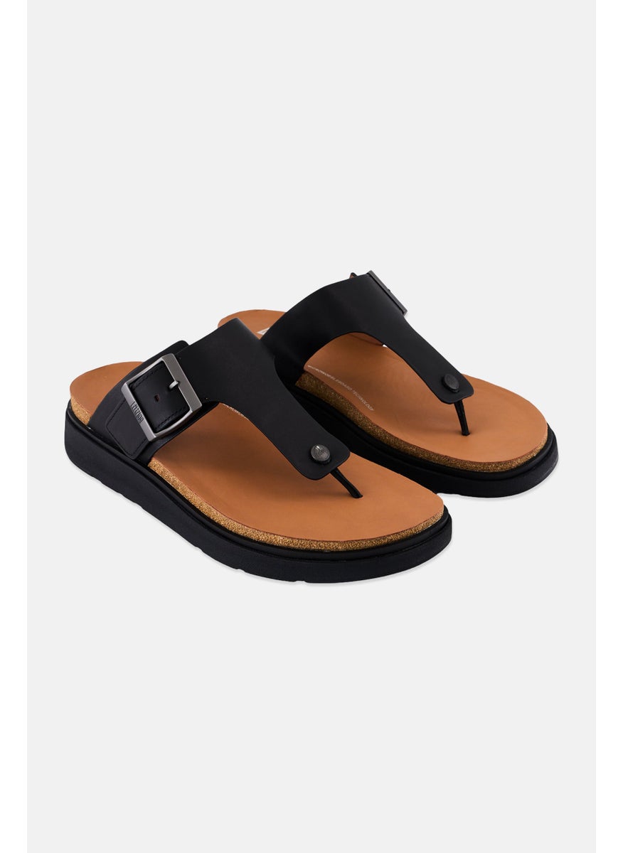 FitFlop Men Gen-FF Leather Toe-Post Slip On Sandals, Black Combo  - Image 1