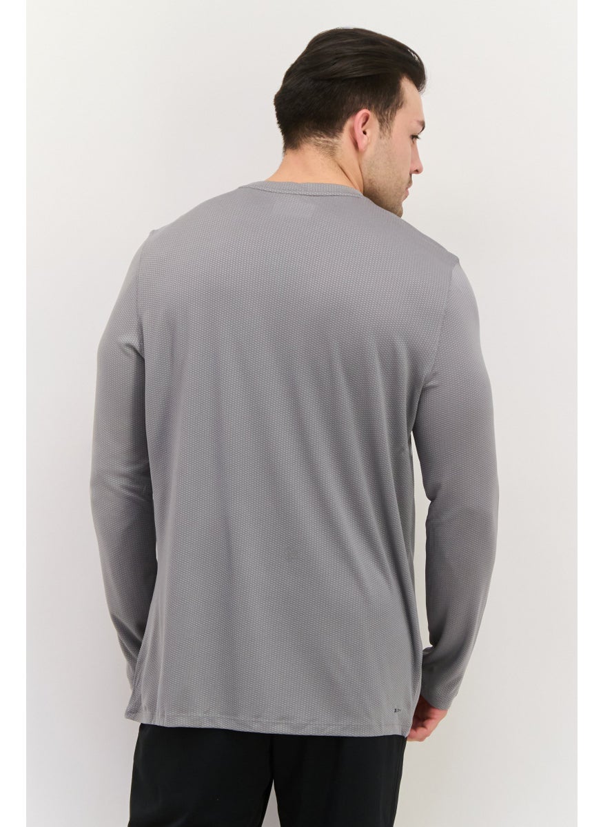 RBX Men Sportswear Fit Long Sleeve Training T-Shirt, Grey  - Image 4