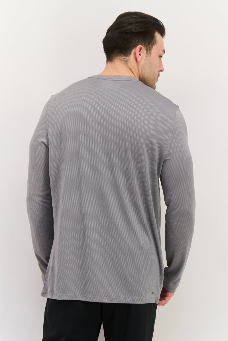 RBX Men Sportswear Fit Long Sleeve Training T-Shirt, Grey - Image 4