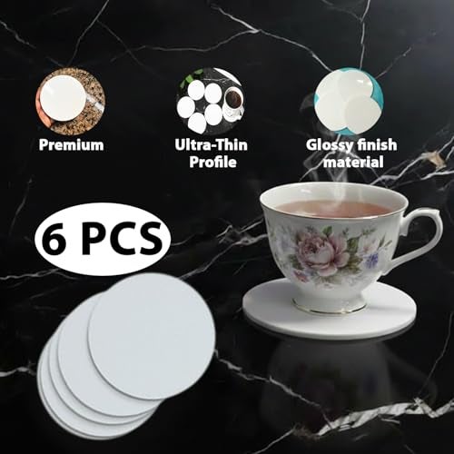 Monarch Bizcom Impex Unbreakable Acrylic Coaster Set - Set of 6 Coasters for Gaming Tables, Office Use, and Study Table Decor - Stylish and Durable Drink Coasters to Protect Surfaces (White) - Image 3
