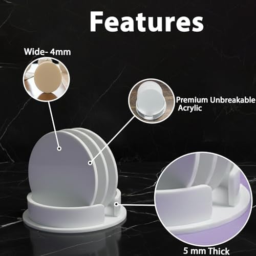 Monarch Bizcom Impex Unbreakable Acrylic Coaster Set - Set of 6 Coasters for Gaming Tables, Office Use, and Study Table Decor - Stylish and Durable Drink Coasters to Protect Surfaces (White) - Image 4