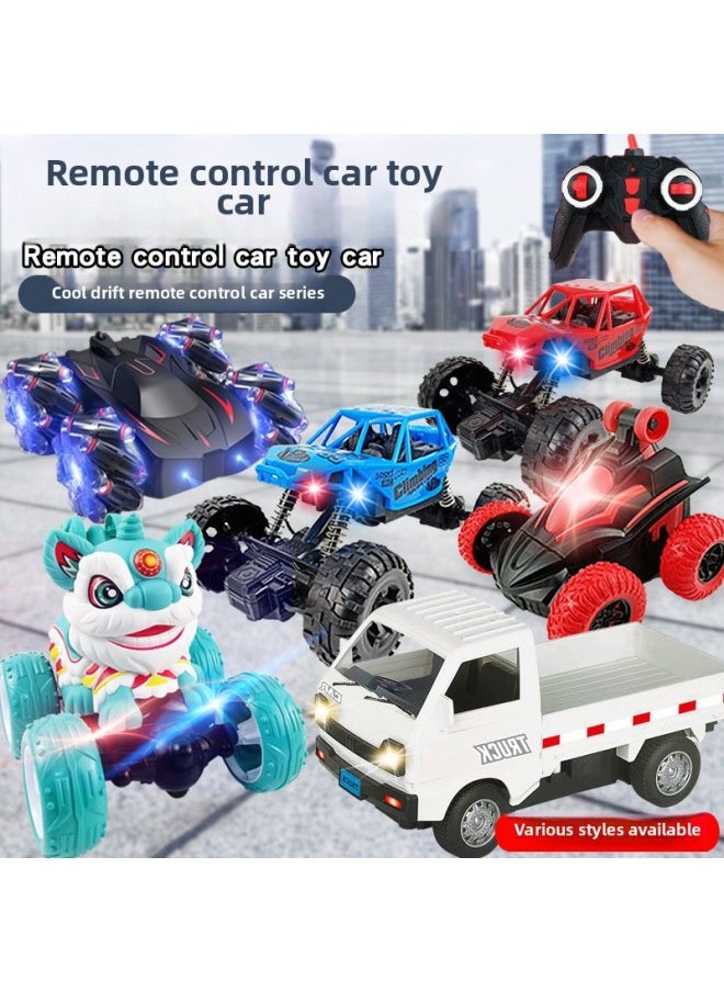 Generic Collection Children's Four-way Remote Control Sports Car Rechargeable Electric Wireless Remote Control Toy Car Off-road Jeep Model-Color:[Order A Single 48 Boxes/Blue] Charging Version-six-wheel Stunt Car-English Color Box (2.4g Remote Control) 579g  - Image 2