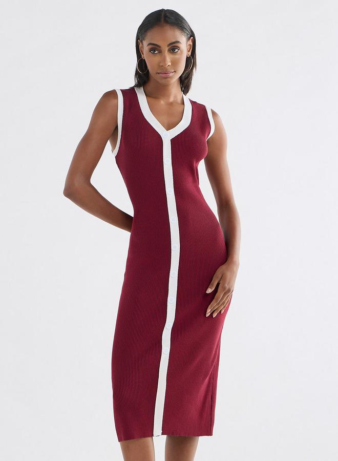 سبلاش فيڤ فستان مضلع بلا أكمام - Image 1