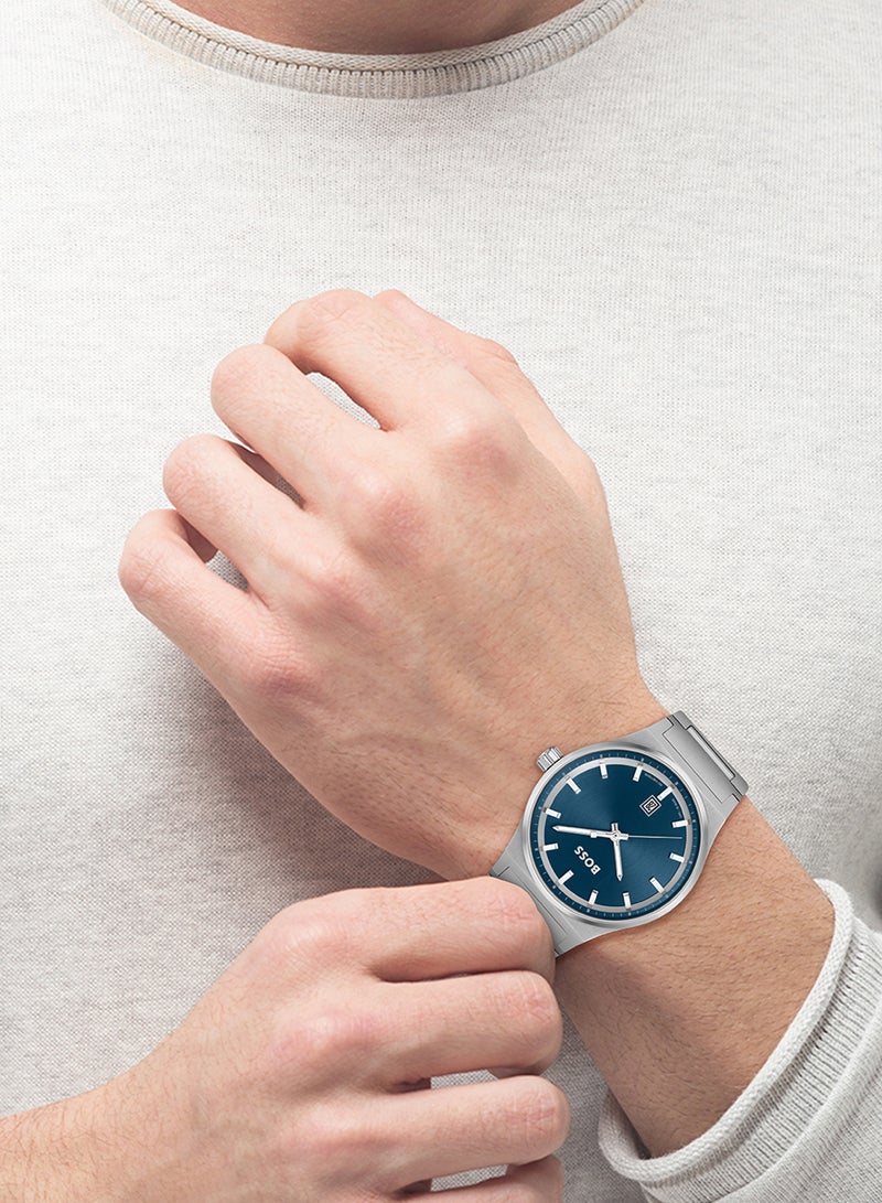 HUGO BOSS Men's Analog Round Shape Stainless Steel Wrist Watch 1514076 - 41 Mm - Image 4