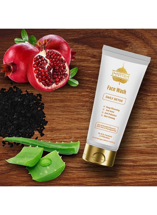 Pavitra+ Organic Activated Charcoal Acne Oil And Pollution Control Face Wash Charcoal Black 100 Ml  - Image 3