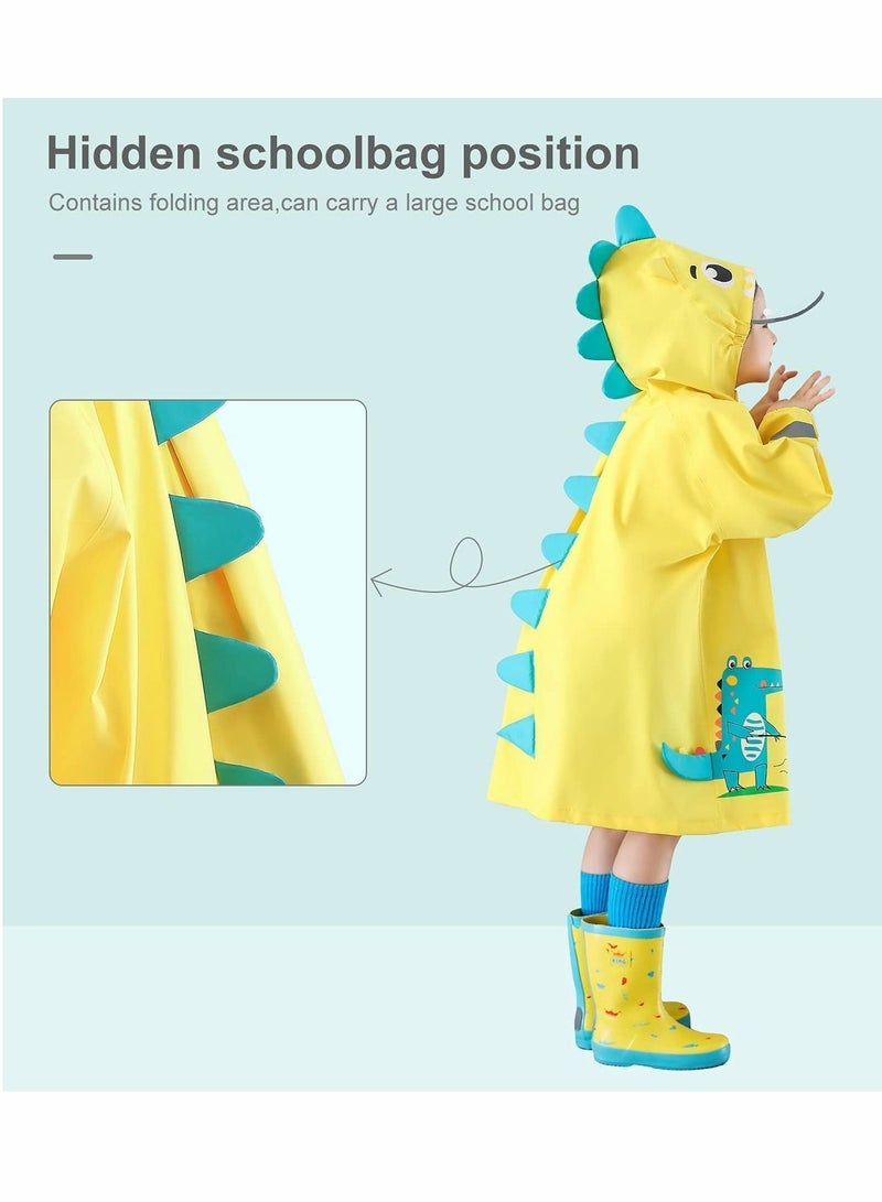 Y&D Kids RainCoat, Reusable Children's raincoats, 3D Cartoon Rain Jacket with Storage Backpack  - Image 4