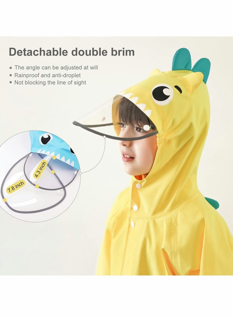 Y&D Kids RainCoat, Reusable Children's raincoats, 3D Cartoon Rain Jacket with Storage Backpack  - Image 3