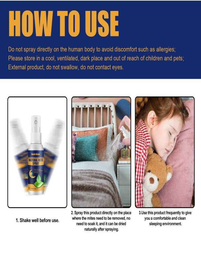 SOUTH MOON - Mite Spray for home Mite Removal Indoor Environment Bed Linen and Clothing Mite Removal Spray (50ml 1Pcs) - Image 1