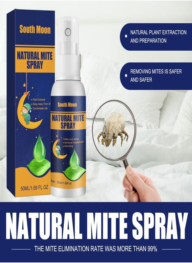 SOUTH MOON - Mite Spray for home Mite Removal Indoor Environment Bed Linen and Clothing Mite Removal Spray (50ml 1Pcs) - Image 1