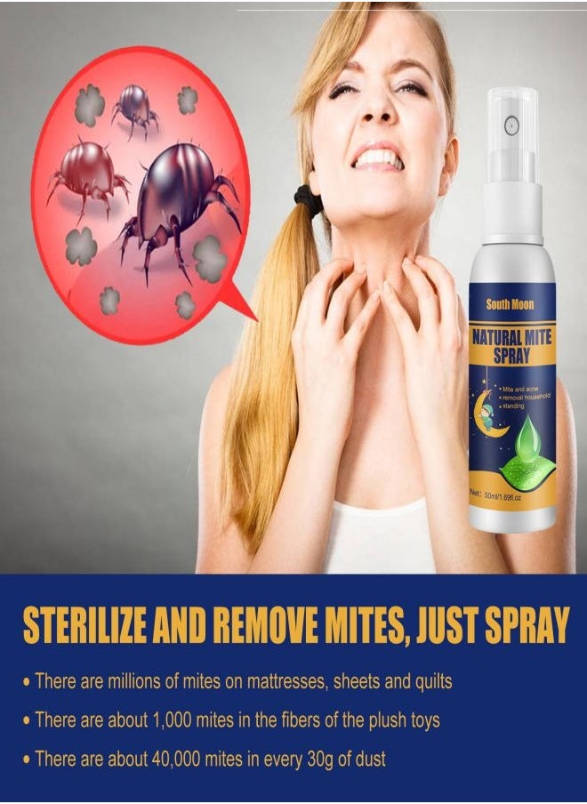 SOUTH MOON - Mite Spray for home Mite Removal Indoor Environment Bed Linen and Clothing Mite Removal Spray (50ml 1Pcs) - Image 1