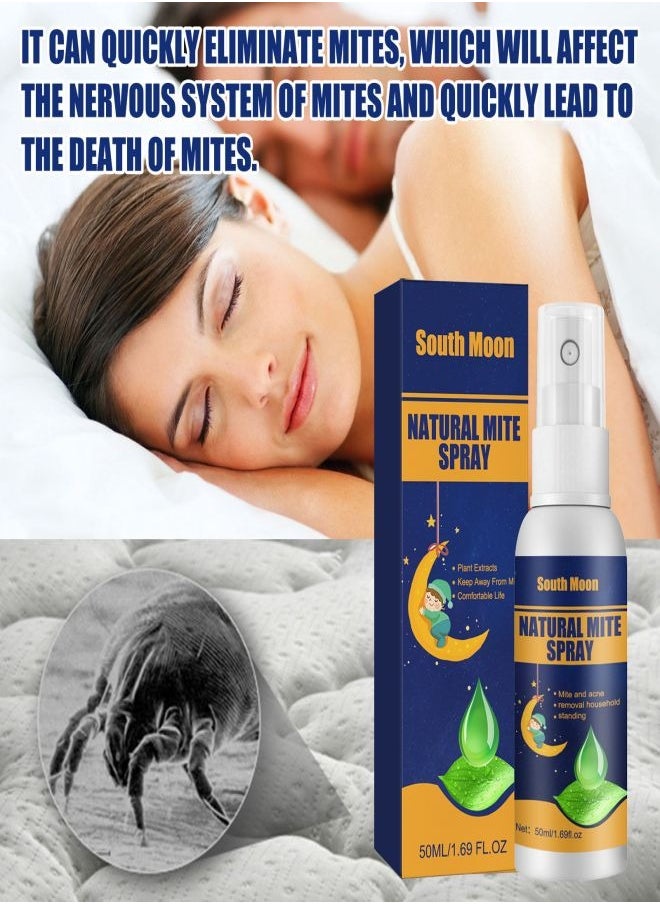 SOUTH MOON - Mite Spray for home Mite Removal Indoor Environment Bed Linen and Clothing Mite Removal Spray (50ml 1Pcs) - Image 1