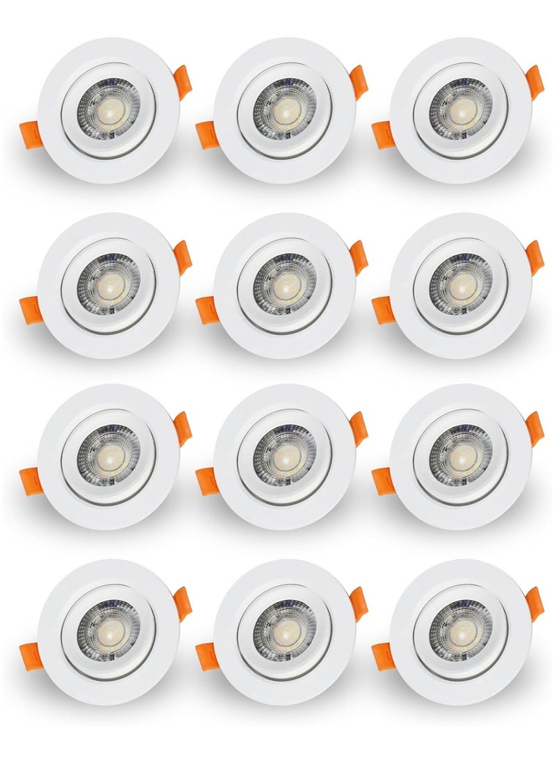El Rawda Lighting Spot Light - 6 watt 3 lighting (white + warm + cool) - 12 Pieces 