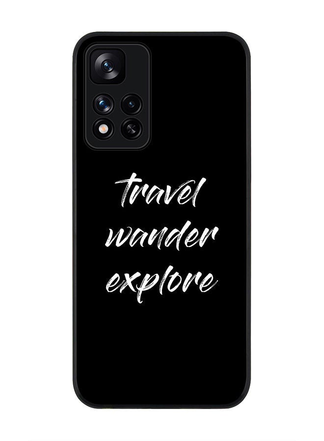 Stylizedd Rugged Black edge case for Redmi Note 11 Pro Plus 5G Slim fit Soft Case Flexible Rubber Edges Anti Drop TPU Gel Thin Cover - Travel Wander Explore - Image 1