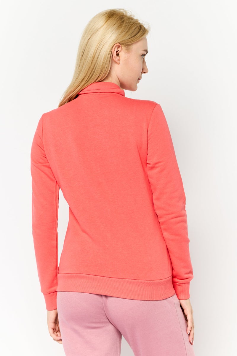 PUMA سويت شيرت تدريب طويل الأكمام للنساء بتصميم عادي، وردي - Image 2