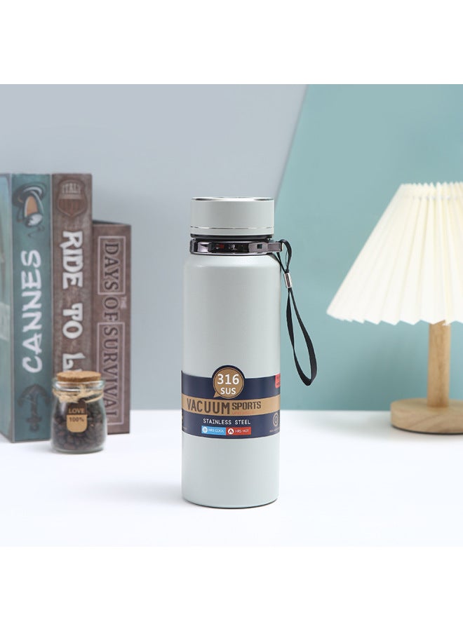 White 316 Stainless Steel Travel Pot Large Capacity High Temperature Intelligent Vacuum Cup Rope Portable Outdoor Sports Kettle