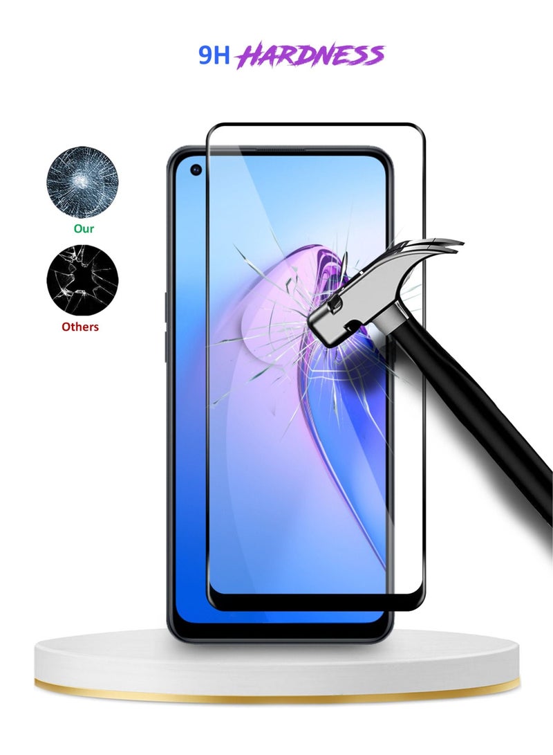 دبليو تيك واقي شاشة من الزجاج المقوى 5D Full Glue لهاتف Oppo Reno8 / Reno8 Z شفاف / أسود - Image 2