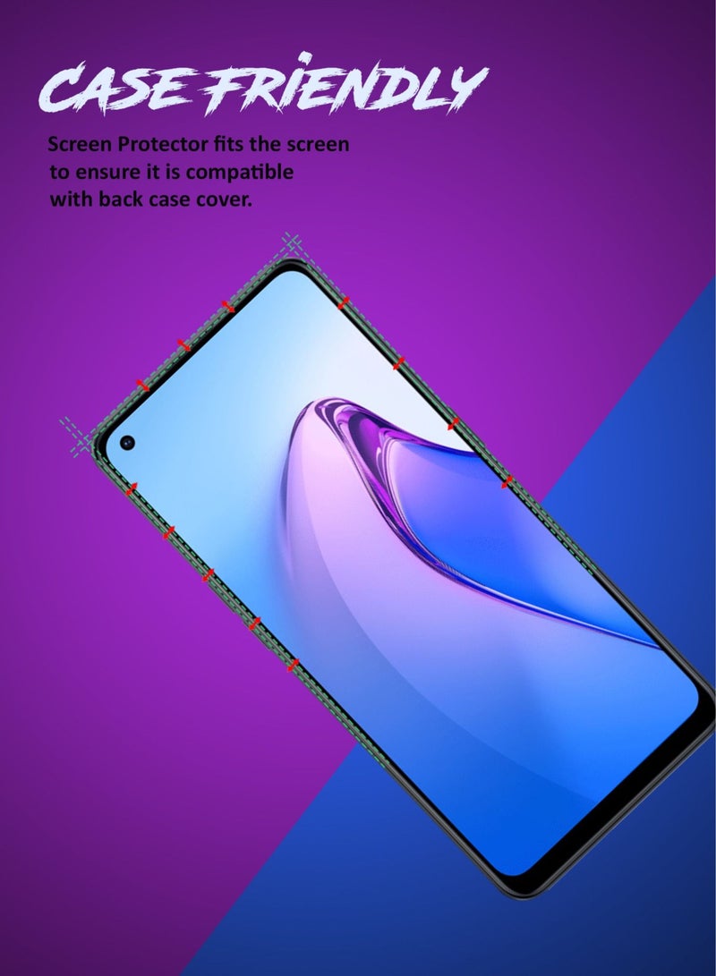 دبليو تيك واقي شاشة من الزجاج المقوى 5D Full Glue لهاتف Oppo Reno8 / Reno8 Z شفاف / أسود - Image 5