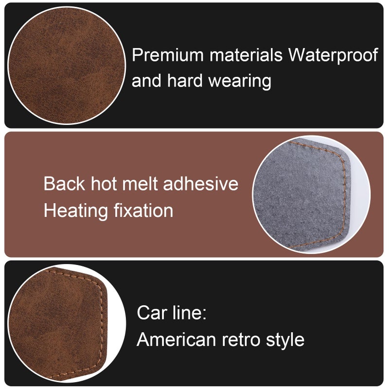SmallCat 10 PCS Hexagonal Leather Patches for Hats, Iron on Blank Patches, Artificial Leather Patches for Laser Engraving, Repair Patches for Sewing Crafts, Hats, Jackets - Dark Brown - Image 5