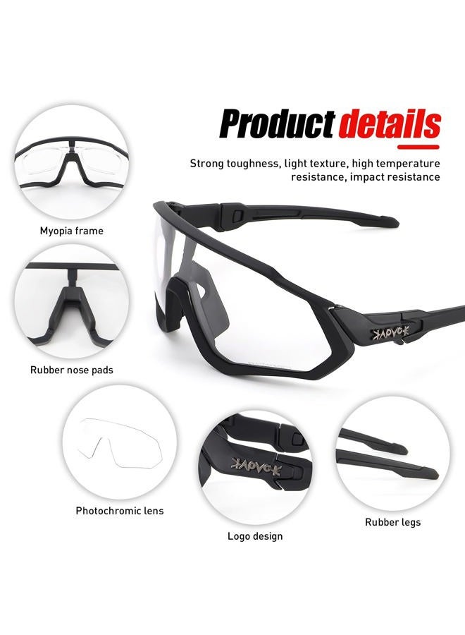 KAPVOE Photochromic Cycling Glasses Men Women Mountain Bike Sunglasses Clear MTB Bicycle Riding - K9408 - Image 4