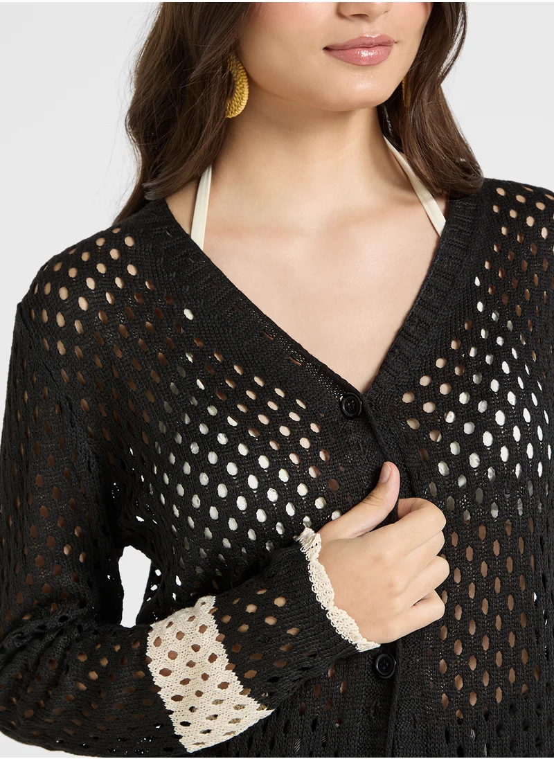 Ginger Crochet Front Open Beach Dress