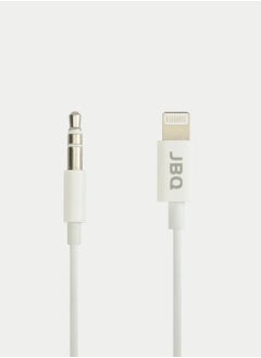 JBQ Compatible With Lightning, 3.5 Aux Audio Cable With Wire Control Adapter 1M White  - Image 2