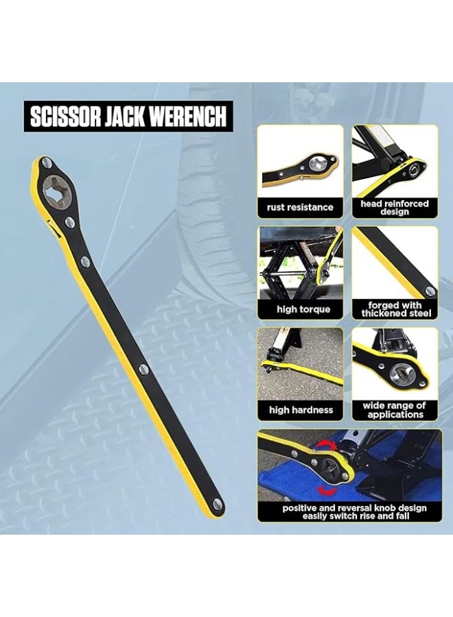 Universal 360° Swivel Car Jack Ratchet Wrench – Labor-Saving Handle for Scissor Jack – Forward & Reverse Knob - Image 2
