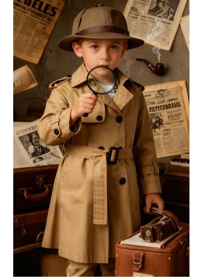 Betusline Boys Trench Coat Double Breasted Classic Belted Overcoat Outwear Dress Coats,1# khaki,13-14 Years = Tag 170 - Image 3