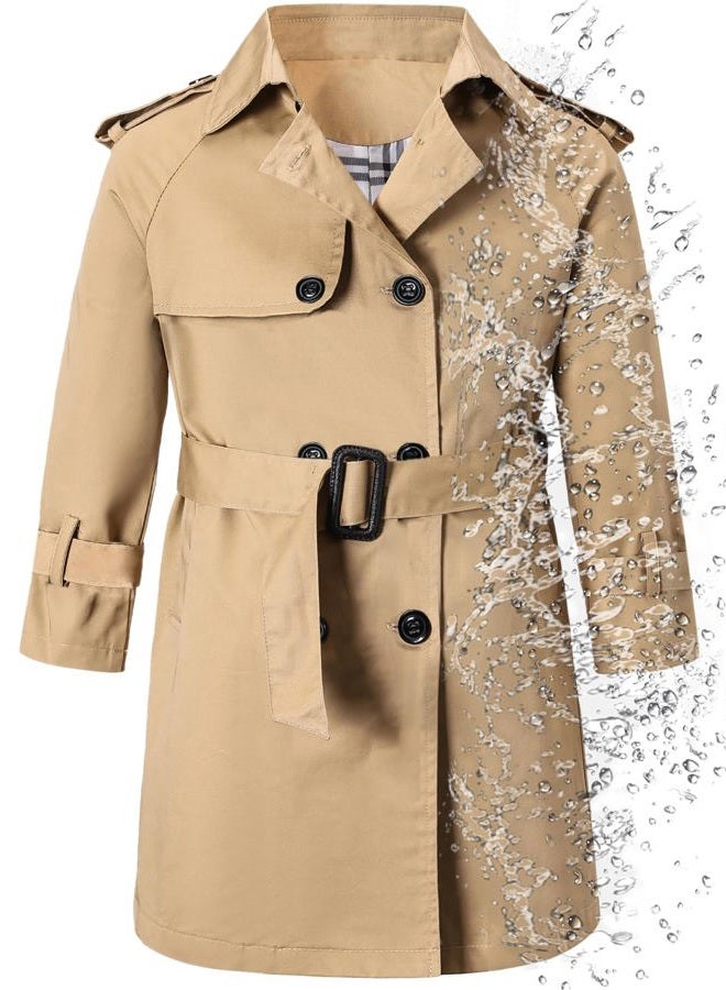 Betusline Boys Trench Coat Double Breasted Classic Belted Overcoat Outwear Dress Coats,1# khaki,13-14 Years = Tag 170 - Image 1