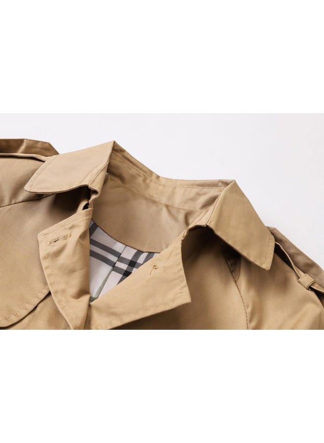 Betusline Boys Trench Coat Double Breasted Classic Belted Overcoat Outwear Dress Coats,1# khaki,13-14 Years = Tag 170 - Image 5