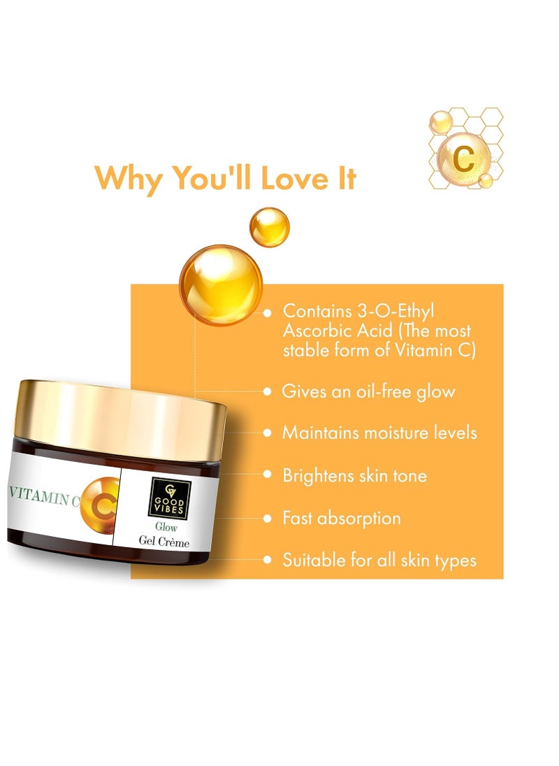 Good Vibes Good Vibes Vitamin C Glow Gel Cream | Anti-Aging Face Moisturizer | Reduce Spot | Gives Oil-Free Glow | No Parabens & Sulphate | 1.76 Oz/50g  - Image 2