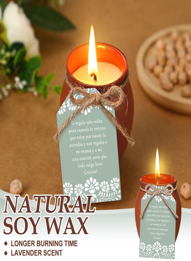 Conelist 12 Set 12 Set Cielito Lindo Party Decorations Baby Shower Candles Terracotta Mexican Recuerdos DIY Jar Candles with Gift Tags and Rope for Birthday Cinco De Mayo Fiesta (Green) - Image 3