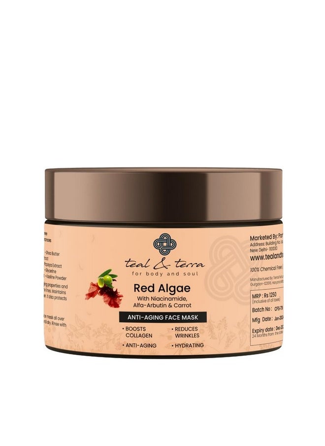 Teal & Terra - Red Algae Anti-Aging Face Mask (100Ml) | Natural Hydrating Facial Mask For Wrinkle Reduction And Firming | Enriched With Niacinamide, Alfa-Arbutin & Carrot Extracts - Image 1