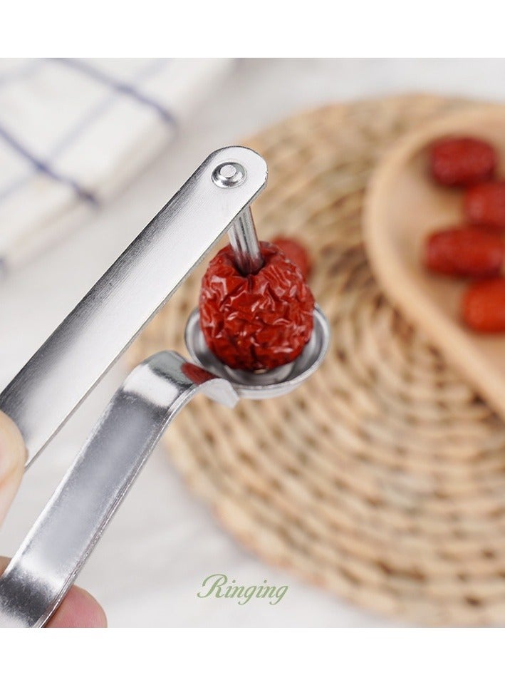 أداة إزالة النواة من الكرز مصنوعة من الفولاذ المقاوم للصدأ وأداة إزالة النواة من الكرزمزيل نوى التمر مزيل الكرز الأساسية - Image 3