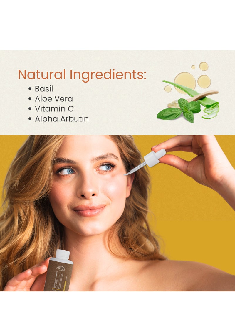 Ayra Organic - Ayra Organic Brightening Vitamin C Face Serum – 30ml | skin glow serum with Hyaluronic Acid, Alpha Arbutin & Aloe Vera Extract | Organic & Eco-Friendly Skincare | Ideal for Dark Spots & Dull Skin - Image 1