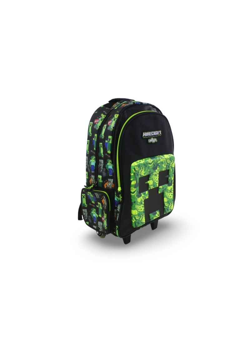 سميجل حقيبة بعجلات من Smiggle بتصميم Minecraft، مقاس 18 بوصة – لون أسود - Image 1