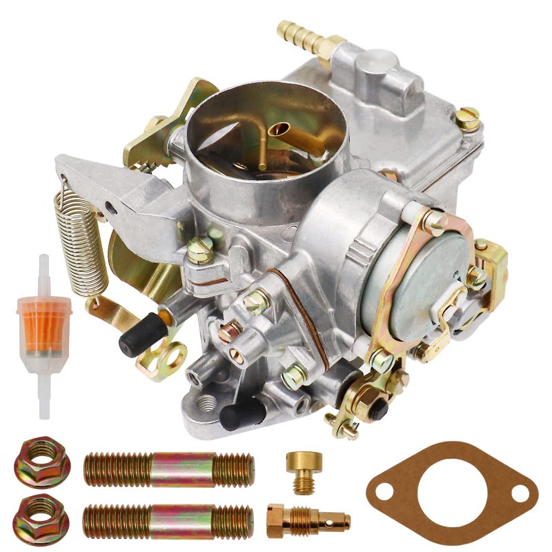 34 Pict3 Carburetor For VW Beetles Super Beetles 19711979 Dual Port 1600cc Air Cooled Type 12V Engine Electric Choke Volkswagen Bug Bus Thing Karmann Ghia Squareback Transporter 113129031K
