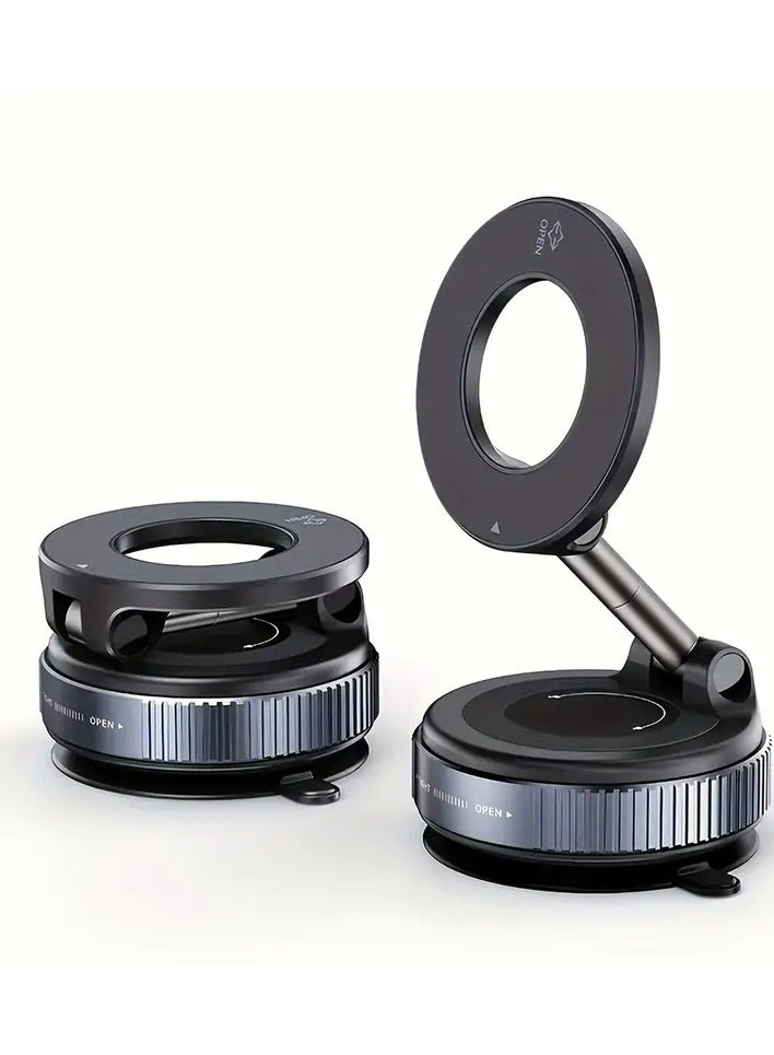 general Upgraded Aluminum Alloy N52 Magnetic Phone Mount – 360° Rotatable & Foldable Car Dashboard Holder, Strong Vacuum Suction, Compatible with Vehicles, Bathroom Tiles & Glass Surfaces - Image 2