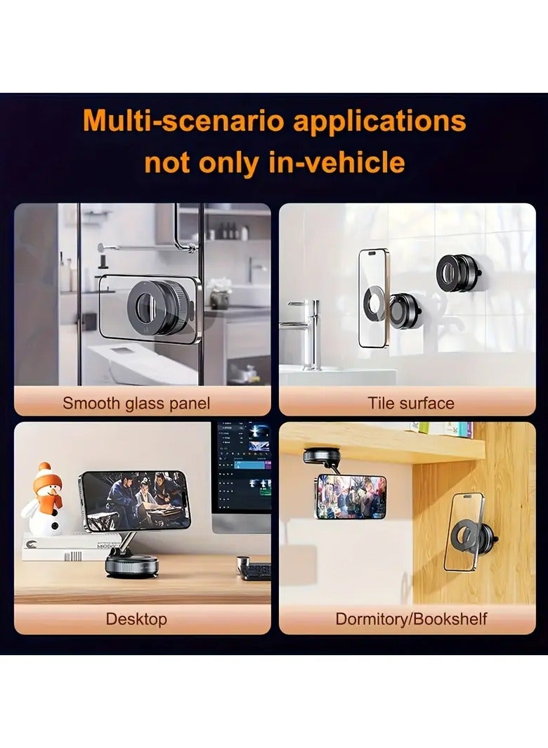 general Upgraded Aluminum Alloy N52 Magnetic Phone Mount – 360° Rotatable & Foldable Car Dashboard Holder, Strong Vacuum Suction, Compatible with Vehicles, Bathroom Tiles & Glass Surfaces - Image 4