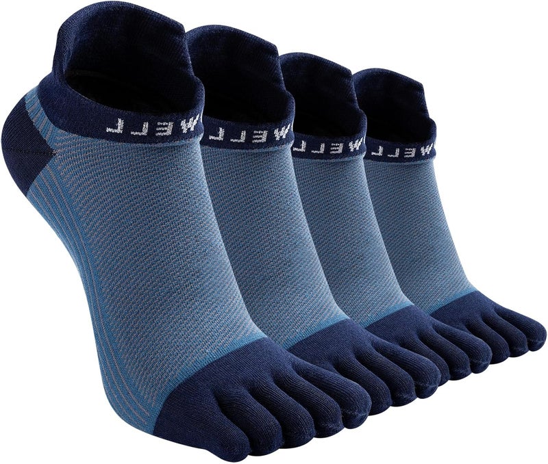VWELL Store Cotton Toe Socks Five Finger Socks No Show Crew Athletic Running Socks 4 Pairs,Size 7-11 - Image 1