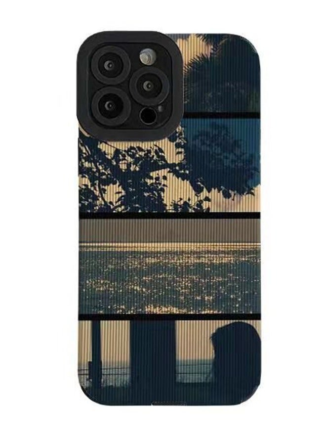 VR CREATIVE Protective Case Cover For Apple iPhone 14 Pro Max Nature Design Blue