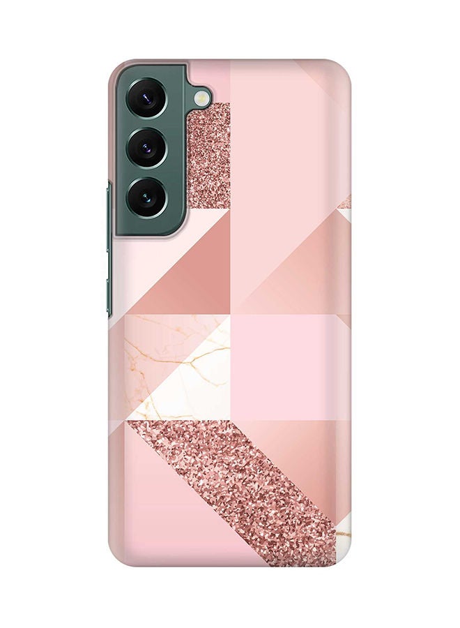 Stylizedd Case for Samsung Galaxy S22 5G Slim Snap Classic Series Shield Matte Finish Print - Marble Pink Geometric - Image 1